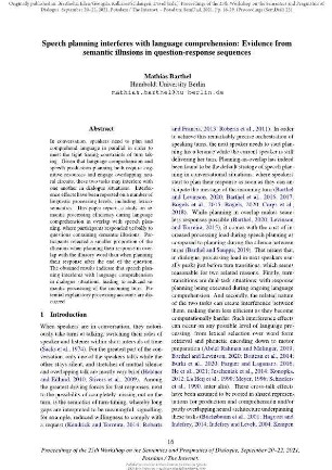 Speech planning interferes with language comprehension: Evidence from semantic illusions in question-response sequences