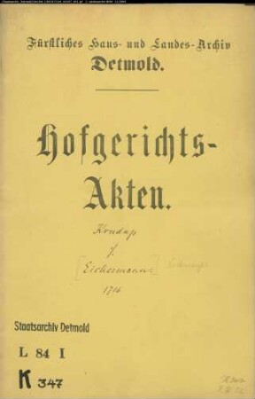 Krudup gegen Eickermann zu Talle - Backofen