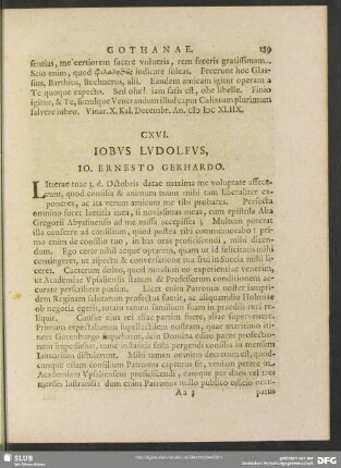 CXVI. Iobus Ludolfus, Jo. Ernesto Gerhardo
