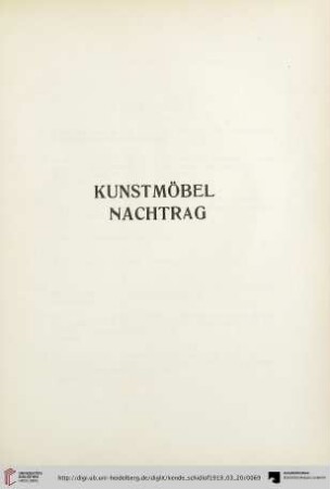 Kunstmöbel (Nr. 501-532)