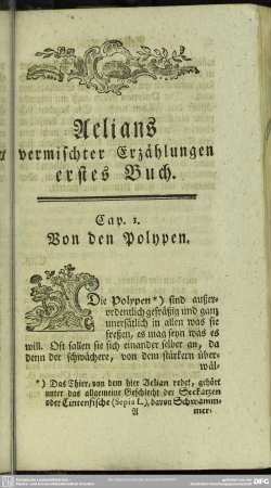 Aelians vermischter Erzählungen erstes Buch