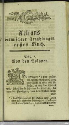 Aelians vermischter Erzählungen erstes Buch