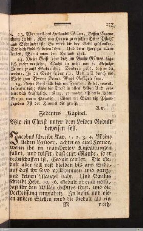 Zehentes Kapitel: Wie ein Christ unter dem Leiden Gedult beweisen soll.