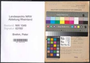 Entnazifizierung Peter Brehm , geb. 29.03.1912 (Ingenieur)