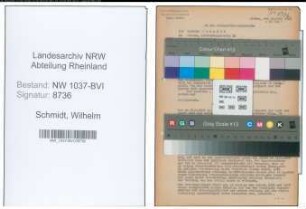 Entnazifizierung Wilhelm Schmidt , geb. 27.05.1891 (Unternehmer)