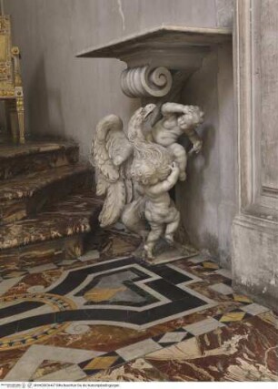 Zwei Putti bändigen einen Adler