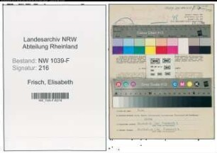 Entnazifizierung Elisabeth Frisch , geb. 29.04.1901 ()