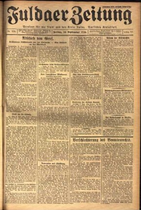 Ausgabe vom Freitag, den 24. September 1926.