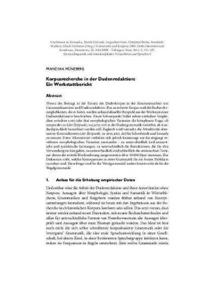 Korpusrecherche in der Dudenredaktion: Ein Werkstattbericht