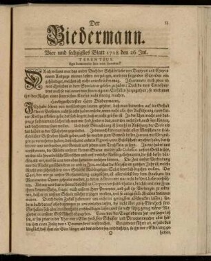 Vier und sechzigstes Blatt 1728 den 26 Jul.