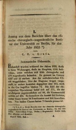 Journal der Chirurgie und Augenheilkunde. 22. 1834