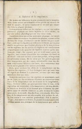 A. Influence de la température.