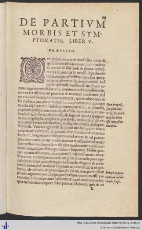 Liber V. De Partium Morbis Et Symptomatis.