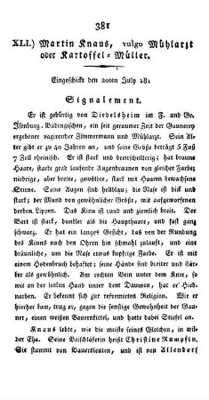 XLI.) Martin Knaus, vulgo Mühlarzt oder Kartoffel-Müller.