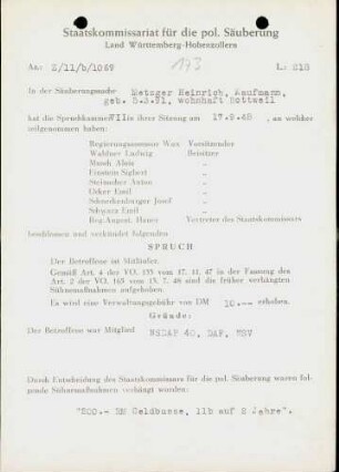 Metzger, Heinrich