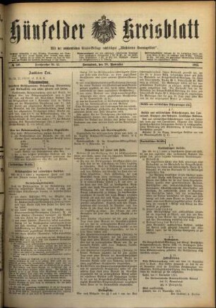 Ausgabe vom Samstag, den 20. November 1915.