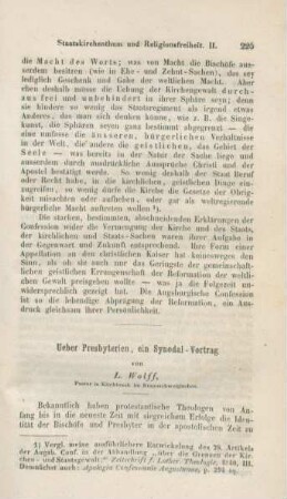 225-238 Ueber Presbyterien : ein Synodal-Vortrag
