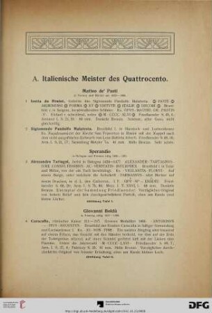 A. Italienische Meister des Quattrocento (Nr. 1-15)