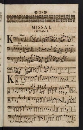 1-15, Missa I. Organo.