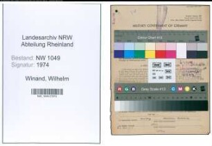 Entnazifizierung Wilhelm Winand , geb. 10.11.1904 (Bauingenieur)