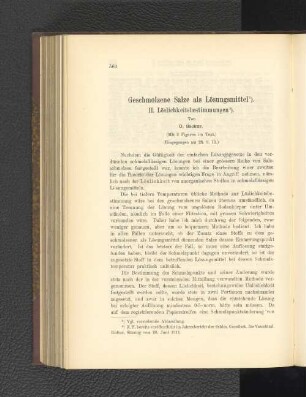 Geschmolzene Salze als Lösungsmittel. II. Löslichkeitsbestimmungen.