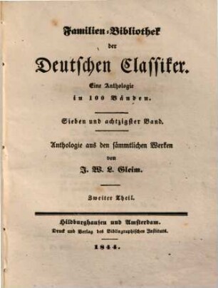 Anthologie aus den sämmtlichen Werken, 2