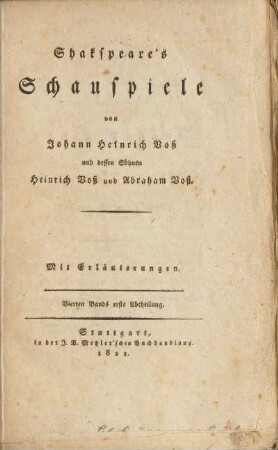 Vierten Bands erste Abtheilung: [...]