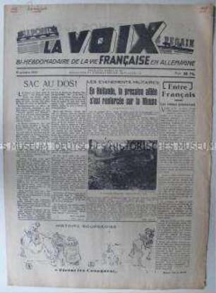 Wochenzeitung für französische Fremdarbeiter/ Zwangsarbeiter in Deutschland "La Voix"