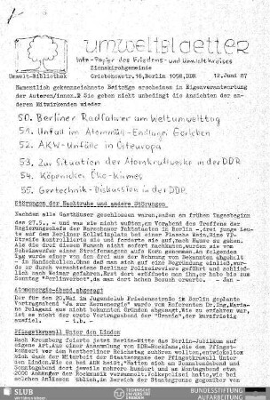 1987,Juni(50-55): Umweltblaetter : Infoblatt des Friedens- und Umweltkreises Zionsgemeinde