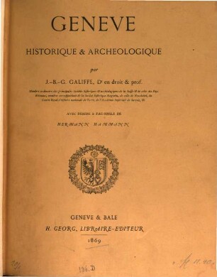 Genève : historique & archeologique, 1