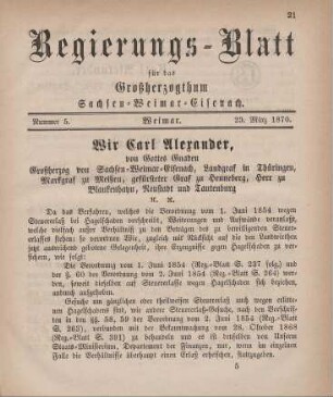 Nr. 5 : 23. März 1870