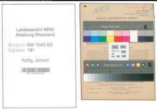 Entnazifizierung Johann Kottig , geb. 14.07.1905 (Verwaltungsangestellter)