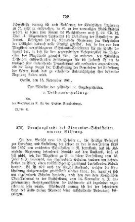 Berufungsrecht bei Elementar-Schulstellen neuerer Stiftung : [V. Elementarschulwesen]