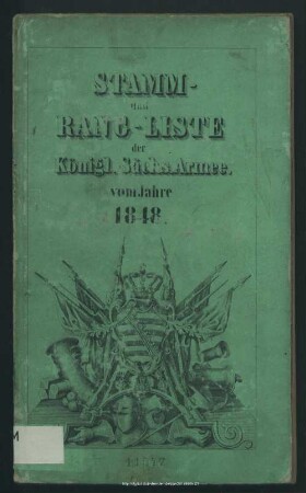 1848: Stamm- und Rang-Liste der Königl.-Sächsischen Armee