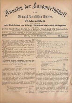 No. 42. Berlin, den 18. Oktober 1871. XI. Jahrgang.