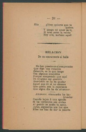 Relación de un concurrente al baile