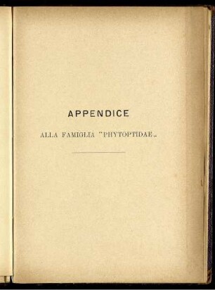 Appendice Alla Famiglia "Phytoptida"