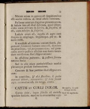 Capitis et Colli Dolor.