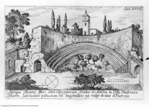 Veteris Latii antiquitatum amplissima collectio: ... Volumen primum. 3 Teile., 1. Teil : Tyburtinorum Rudera, Tafel XVIII: Eiusdem Teatri gradus, & sedilia ibid.