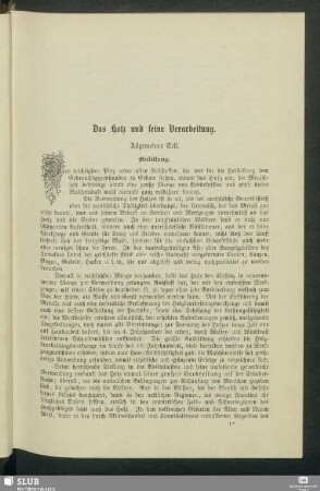 Das Holz und seine Verarbeitung