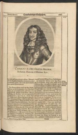 Carolus II. Dei Gratia Magnae Britaniae, Franciae et Hiberniae Rex