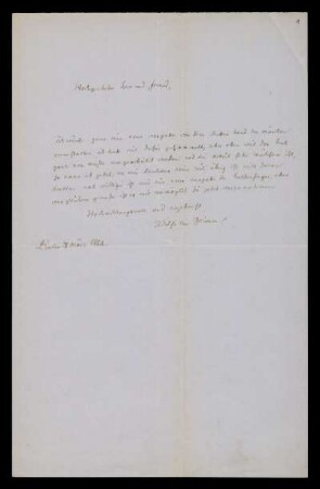 Brief von Wilhelm Grimm an Dieterichsche Buchhandlung, Göttingen