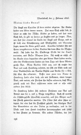 145 Wandsbeck, den 5. Februar 1806.