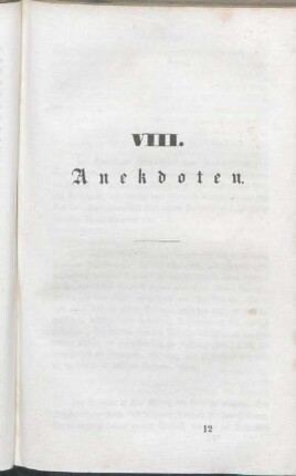 VIII. Anekdoten.