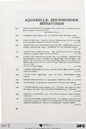 Aquarelle, Zeichnungen, Miniaturen (Nr. 279-326)