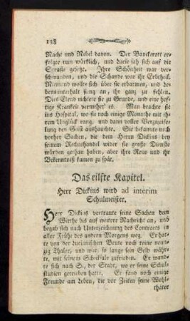 Das eilfte Kapitel. Herr Dickius wird ad interim Schulmeister.