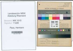 Entnazifizierung Hermann Paus , geb. 17.04.1904 (Ingenieur)