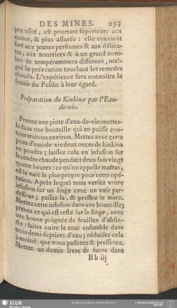 Préparation du Kinkina par l'Eau-de-vie
