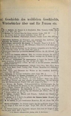 Culturgeschichte und Curiositäten, Abth. N. Die Frauen