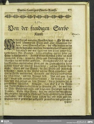 LIV. Von der freudigen Sterbe-Kunst